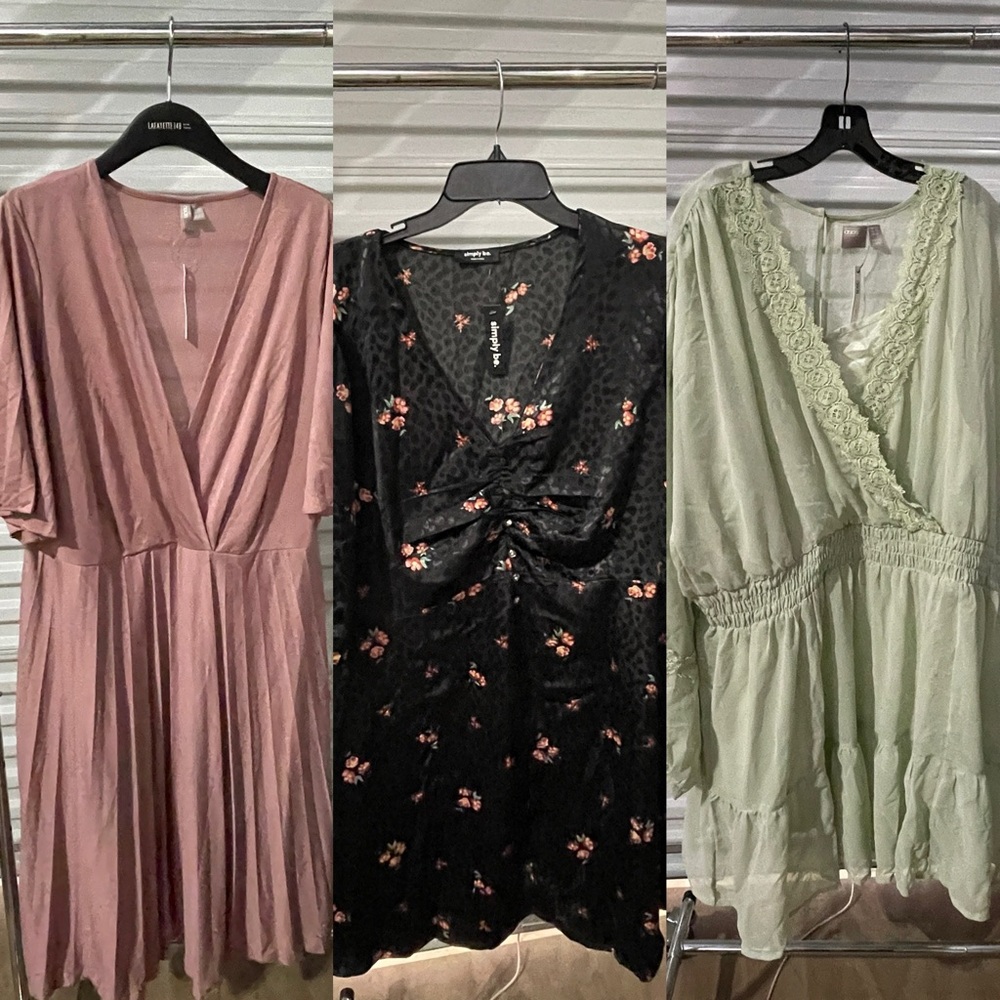 (Lot of 3) NEW ASOS Simply Be. Plus Size Formal Floral Solid Dress 2X 3X 20 22